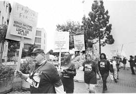San Francisco workers demonstrating