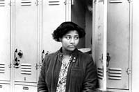 girl next to a locker