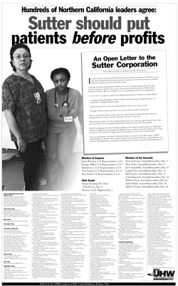 Two nurses agry at Sutter Health Care corporation